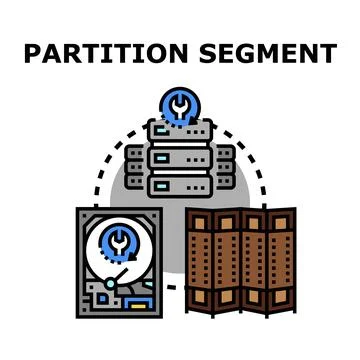 Partitioning data segment on hard drive storage server 스톡 일러스트