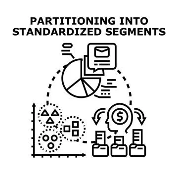 Partitioning data into standardized segments for analysis Stock Illustration