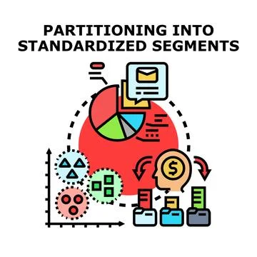 Partitioning data into standardized segments for analysis Illustrazione stock