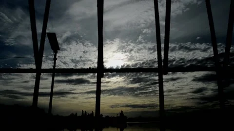 Partly cloudy and beautiful river Stock Footage 236813484