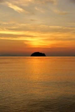 Partly cloudy in the evening sea. Stock Photos