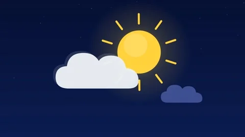 Partly cloudy sun behind cloud sapphire weather loop Vídeos de archivo 342612536