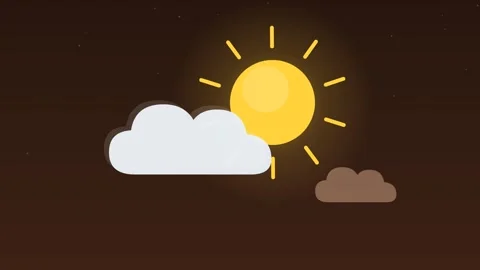 Partly cloudy sun behind cloud peach weather loop 動画素材 342612549