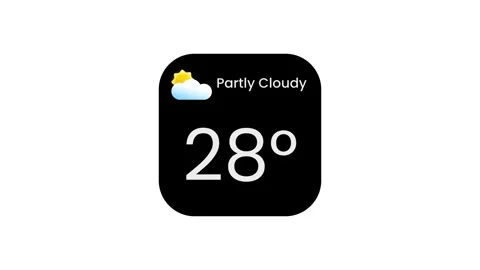 Partly Cloudy Weather App Icon 25 Degrees Stock Footage 335575010