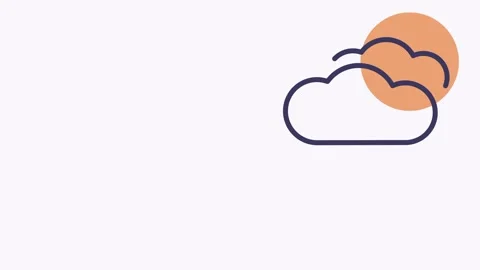 Partly Cloudy Weather Icon With Sun And Clouds Stock Footage 335574909