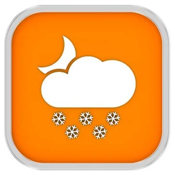 Partly to mainly cloudy with considerable amount of snow at night sign Ilustración de archivo