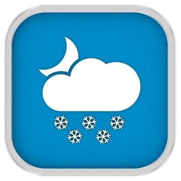 Partly to mainly cloudy with considerable amount of snow at night sign Stockillustratie