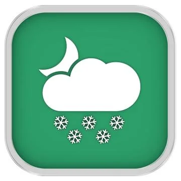 Partly to mainly cloudy with considerable amount of snow at night sign Stockillustratie