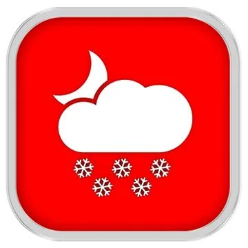 Partly to mainly cloudy with considerable amount of snow at night sign Stockillustratie