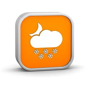 Partly to mainly cloudy with considerable amount of snow at night sign Ilustración de archivo