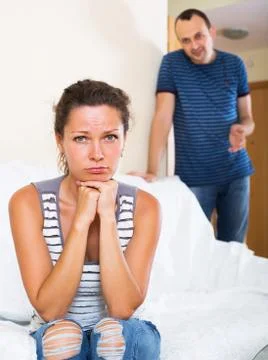 Partner asking for forgiveness Foto stock