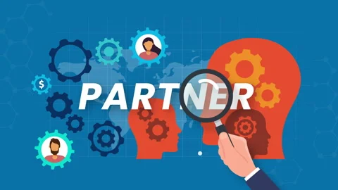 partner concept animation. gears and Sil... | Stock Video | Pond5