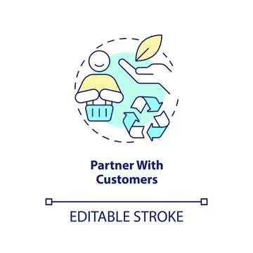 Partner with customers concept icon Stock Illustration