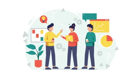 Partner Discussion Business Projects Background Stock Footage 288153153