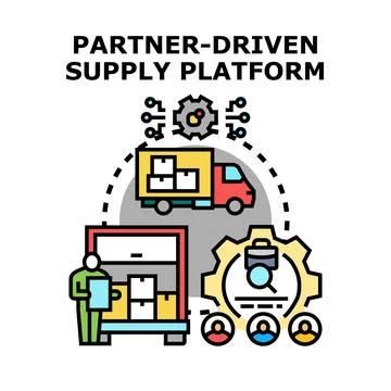 Partner driven supply platform concept vector illustration 库存插图