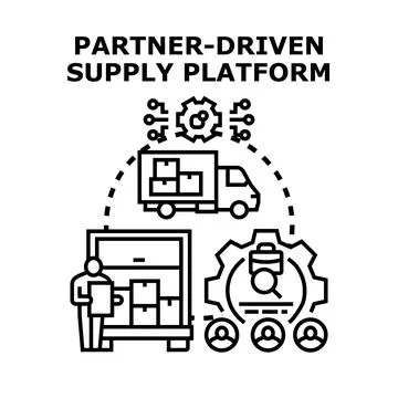 Partner driven supply platform concept vector illustration Illustrazione stock