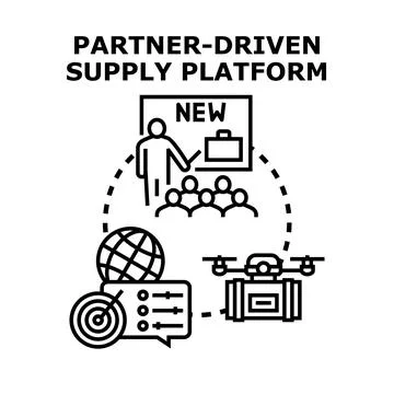Partner driven supply platform logistics technology concept Illustrazione stock