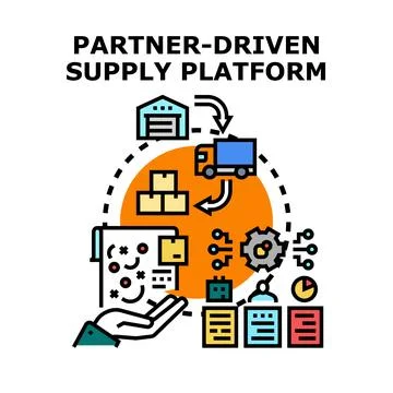 Partner driven supply platform for logistics management Illustrazione stock
