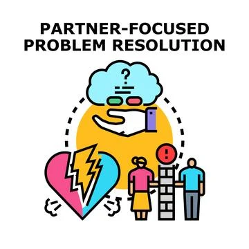 Partner focused problem resolution solving relationship problems Stock Illustration