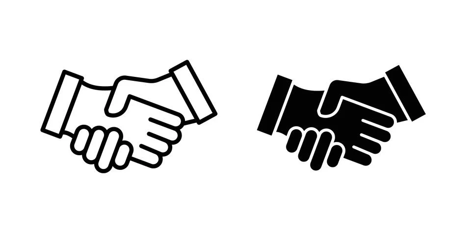 Partner icon thin line and clipart style vector set Stock Illustration