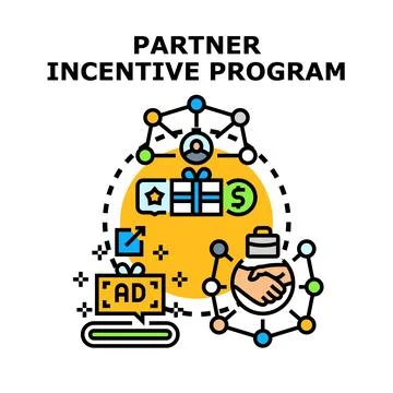 Partner incentive program fostering business collaboration and rewards Stock Illustration