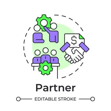 Partner multi color concept icon Stock Illustration
