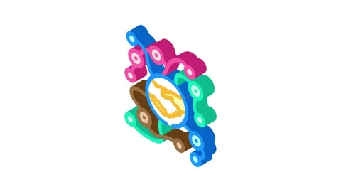 Partner network isometric icon animation Stock Footage 327276266