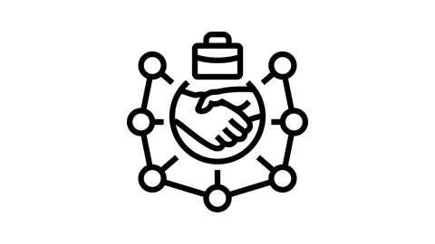 Partner network line icon animation Stock Footage 326121915