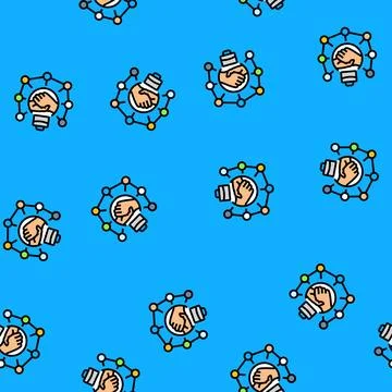 Partner network vector seamless pattern 스톡 일러스트