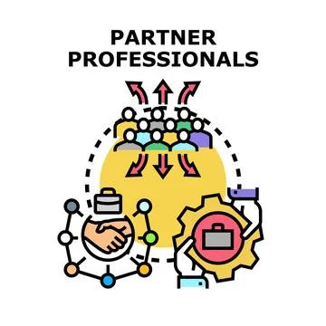 Partner professionals collaborating for business development and success 스톡 일러스트