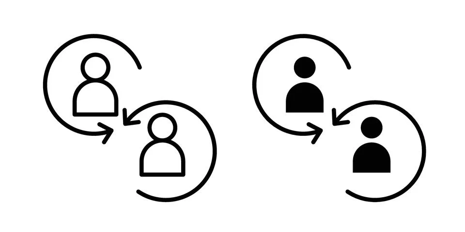 Partner program icon. Line Drawings and Silhouettes icons Stock Illustration