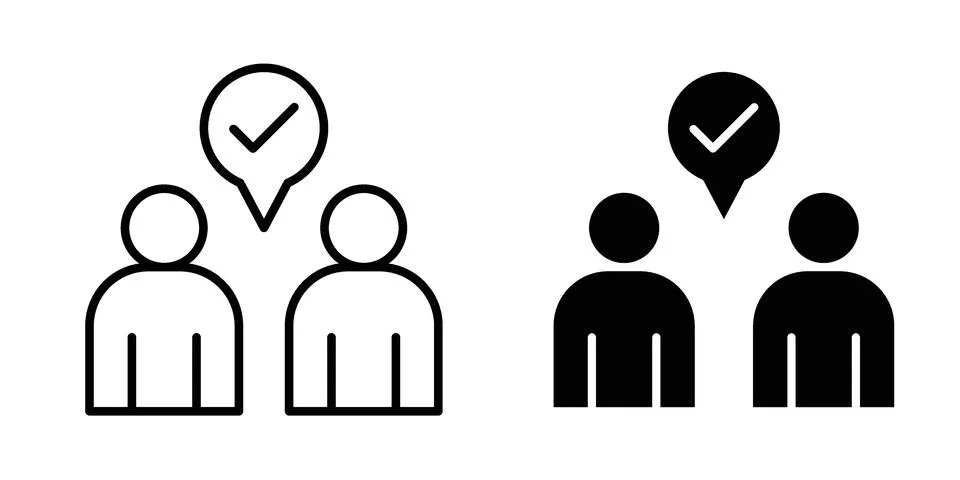 Partner program icon vector concepts, line and silhouette style Stock Illustration