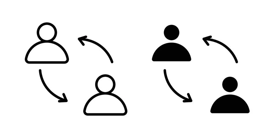 Partner program icon vectors. Illustrations in black Stock Illustration