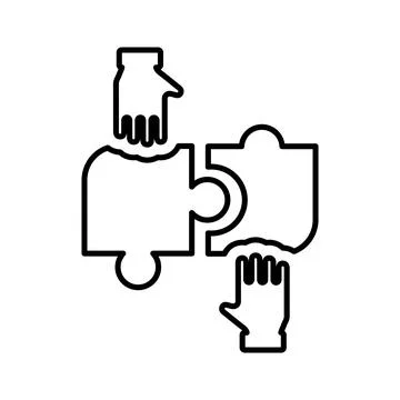 Partner, puzzle, teamwork icon. Outline vector. Stock Illustration