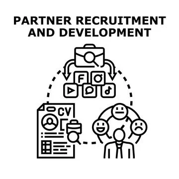 Partner recruitment and development program concept Illustration