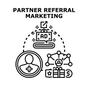 Partner referral marketing concept vector illustration for business growth Illustrazione stock