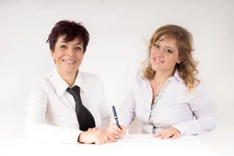 Partner signed a check Stock Photos