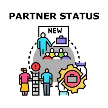 Partner status developing business growth strategy 스톡 일러스트