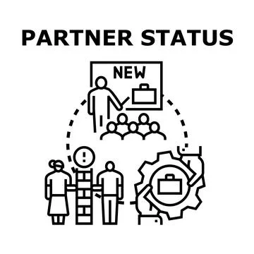 Partner status developing business growth strategy Stock Illustration