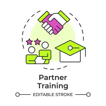 Partner training multi color concept icon Stock Illustration