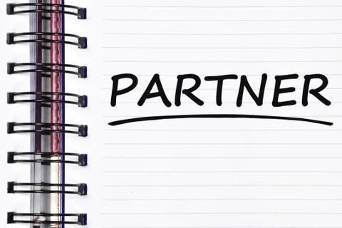 Partner words on spring note book Foto stock