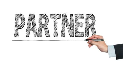 Partner written by hand Stock Photos