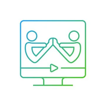 Partner yoga gradient linear vector icon. 스톡 일러스트