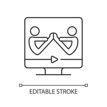 Partner yoga linear icon. Stock Illustration
