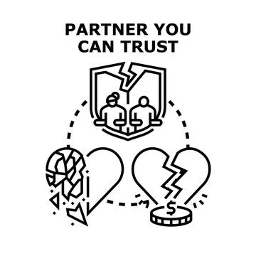 Partner you can trust concept for relationship problem Stock Illustration