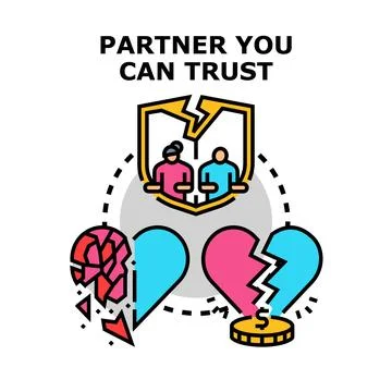 Partner you can trust concept for relationship problem Stock Illustration