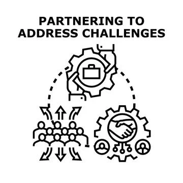 Partnering for business solutions and addressing challenges Stock Illustration