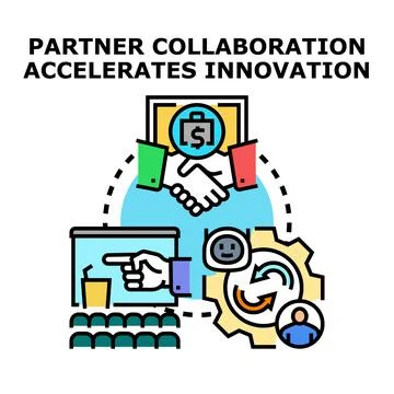 Partnering collaboration accelerating business innovation and growth Stock Illustration
