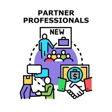 Partnering professionals developing new business strategy concepts Stock Illustration
