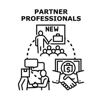 Partnering professionals developing new business strategy concepts Stock Illustration